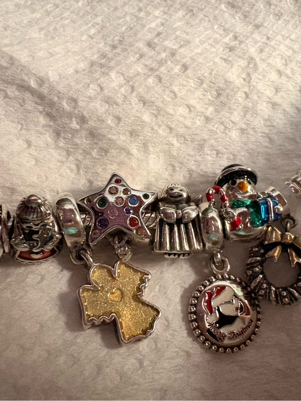 Pandora barrel clasp Christmas theme bracelet - Picture 7 of 8